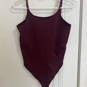 Maroon ribbed lululemon bodysuit